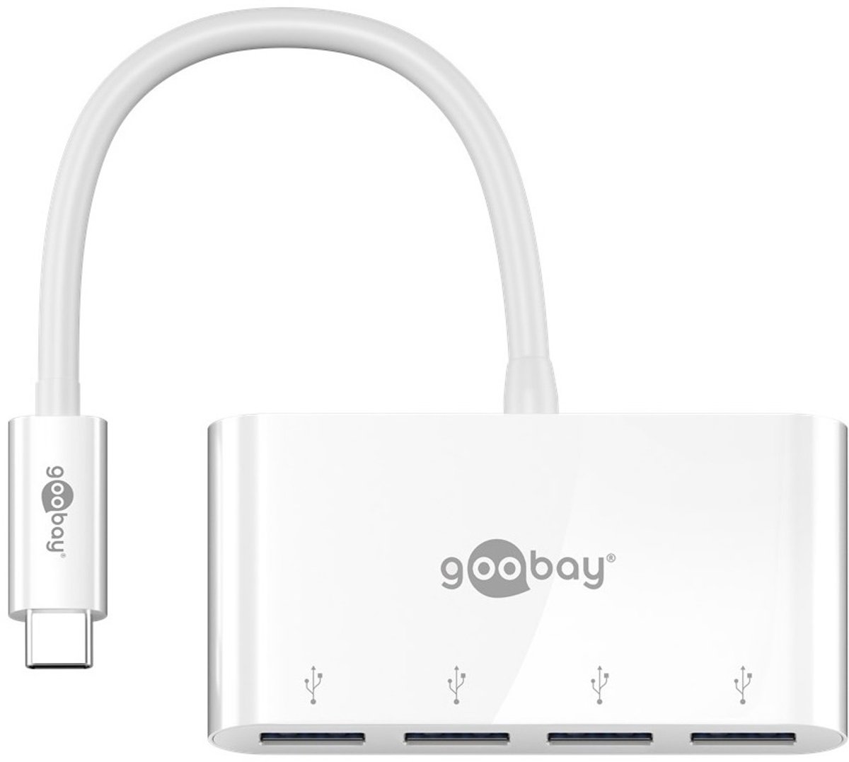 Goobay usb c hub met 4 poorten 7 orig - Goobay 4-Poorts Multiport-Adapter, Voegt Aan Een USB-C USB-hub (wit)