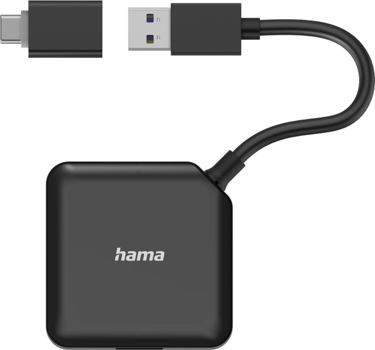Hama 00200116 usb hub 4 poorten usb 3 orig - Hama 00200116 USB-C USB-hub (zwart)