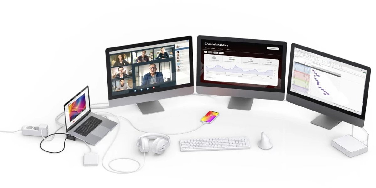 Hama 00200149 laptop dock poortrepl 3 orig - Hama Connect2Office Work USB-C Dockingstation (grijs)