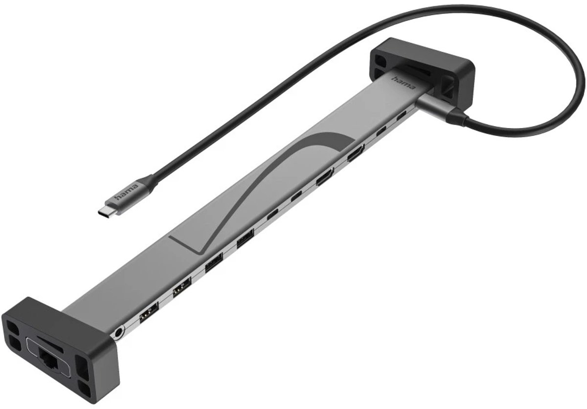 Hama 00200149 laptop dock poortrepl 4 orig - Hama Connect2Office Work USB-C Dockingstation (grijs)