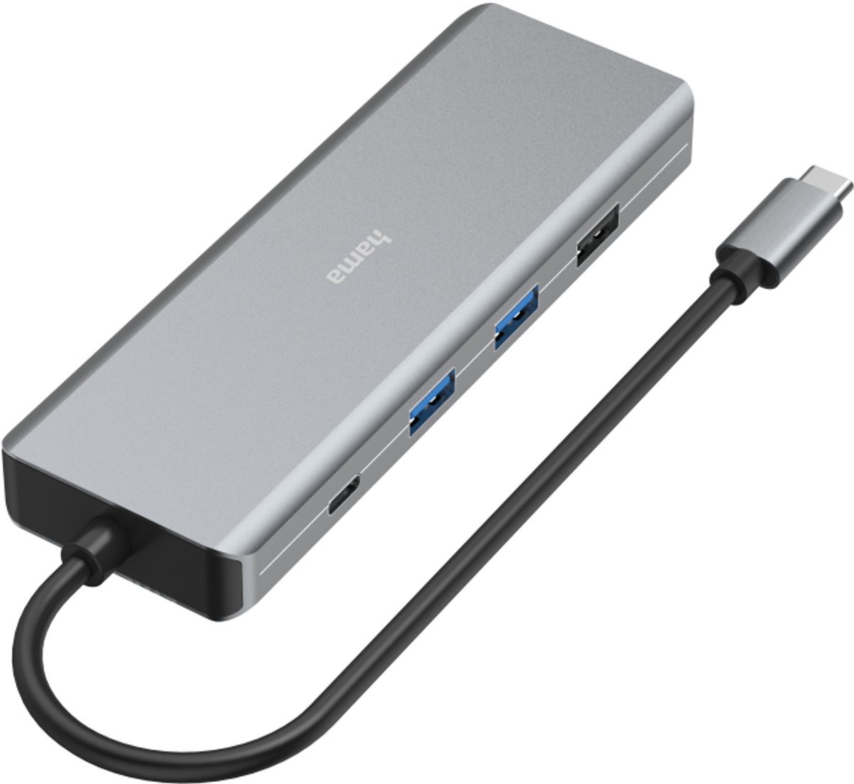 Hama connect2media usb 3 2 gen 1 3 orig - Hama Connect2Media USB 3.2 Gen 1-Hub 9 Poorten USB-C USB-hub (grijs)