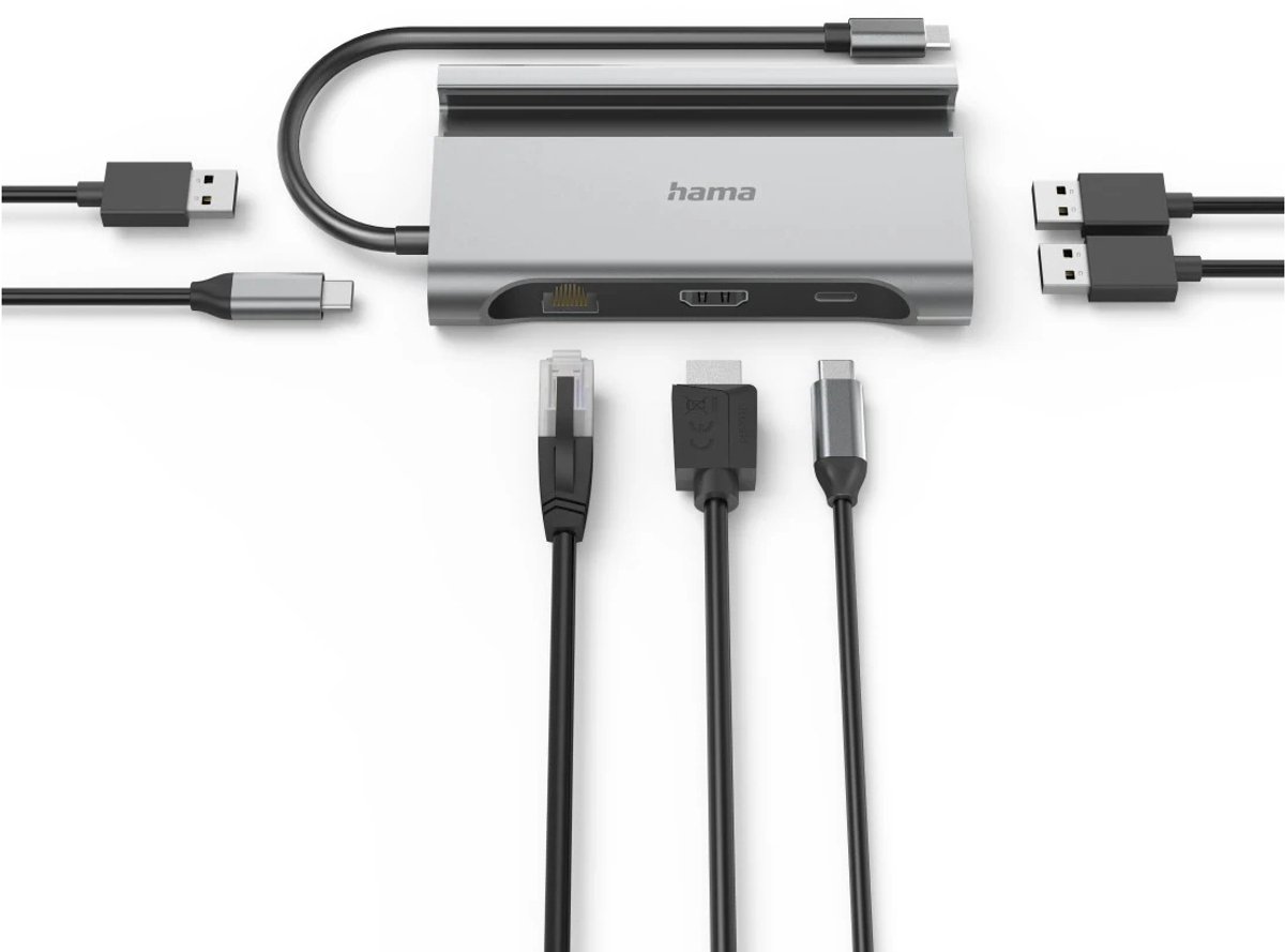 Hama connect2mobile usb c dockingst 2 orig - Hama Connect2Mobile USB-C Dockingstation (grijs)
