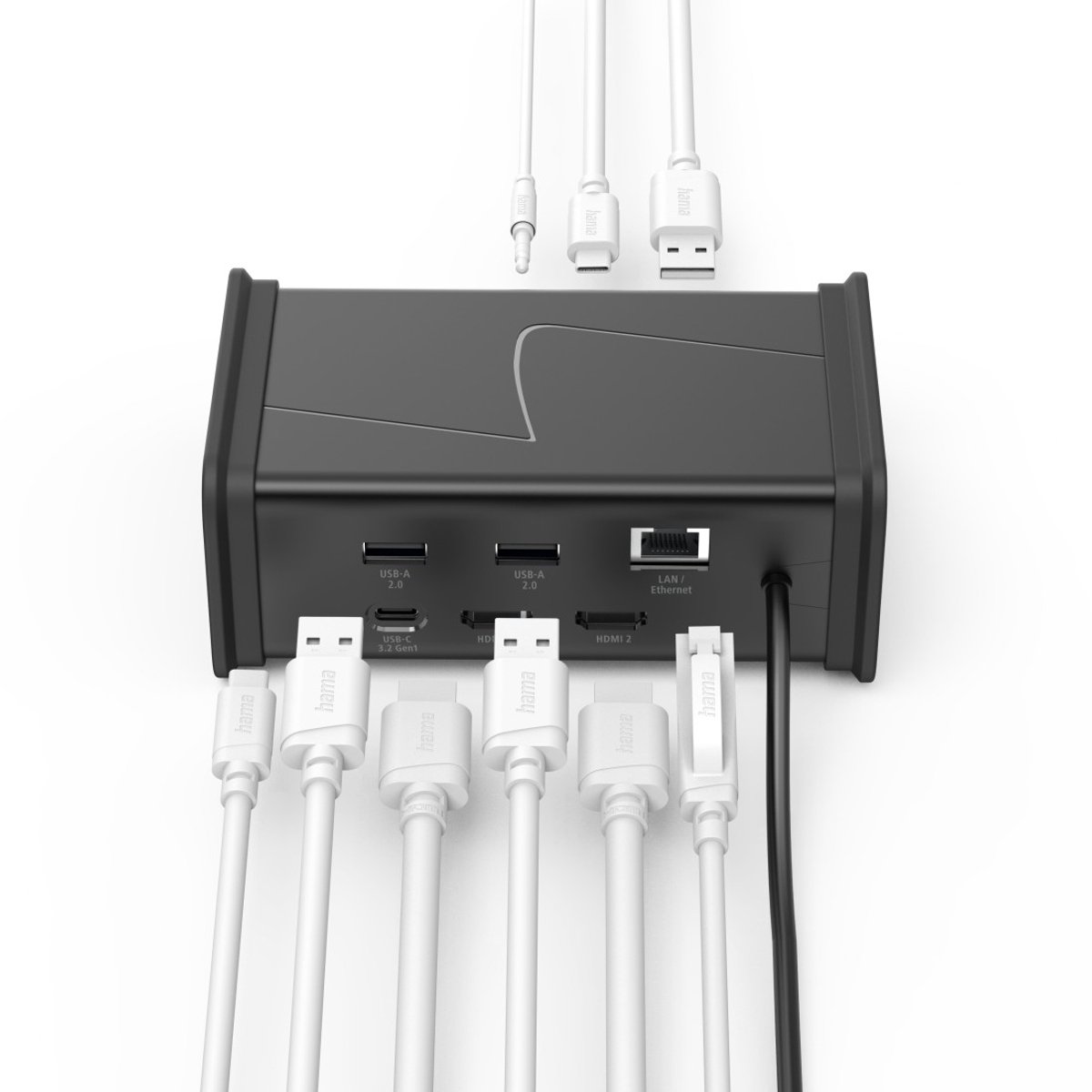 Hama connect2office black usb hub u 2 orig - Hama Connect2Office USB-C Dockingstation (grijs)