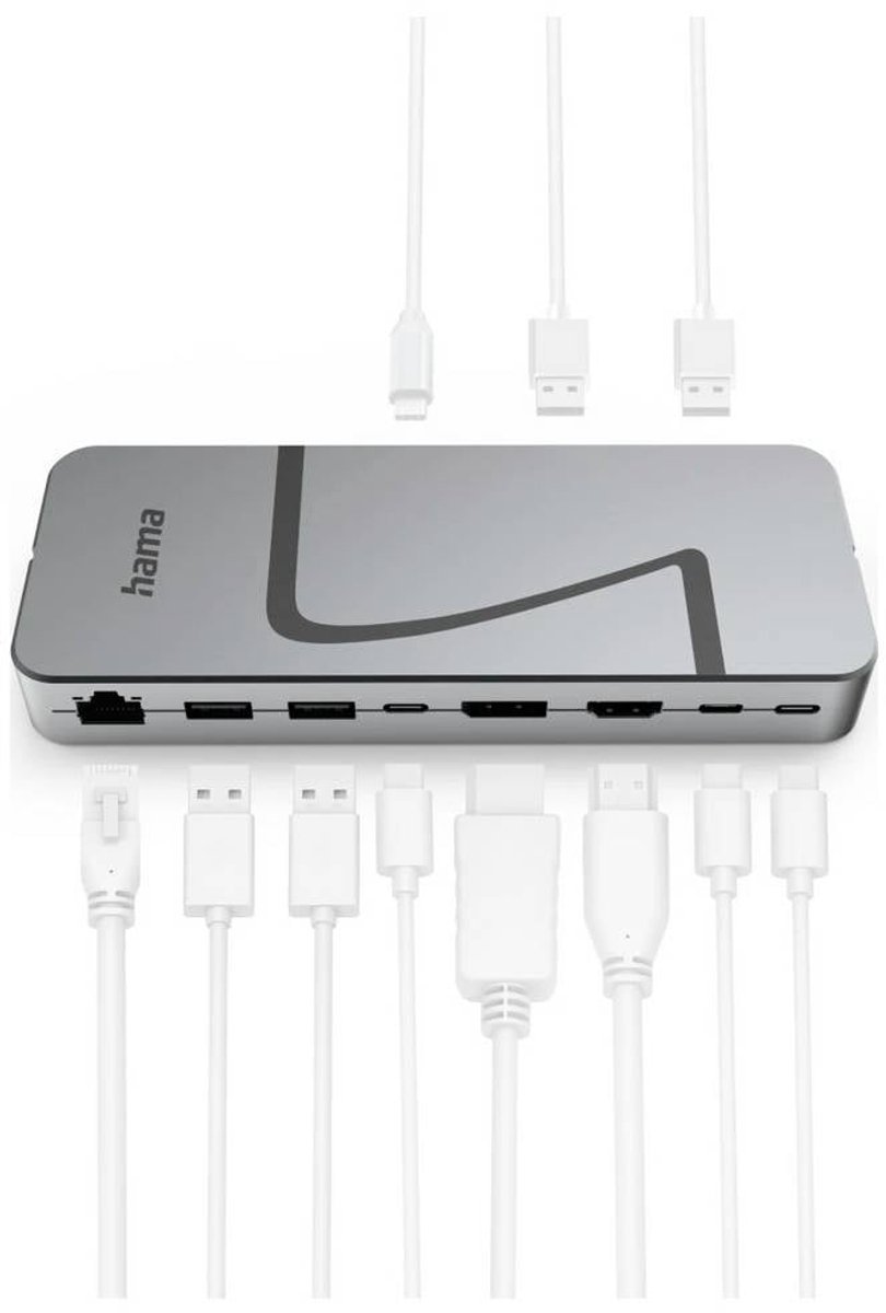 Hama connect2office speed usb c doc 5 orig - Hama Connect2Office Speed USB-C Dockingstation (grijs)