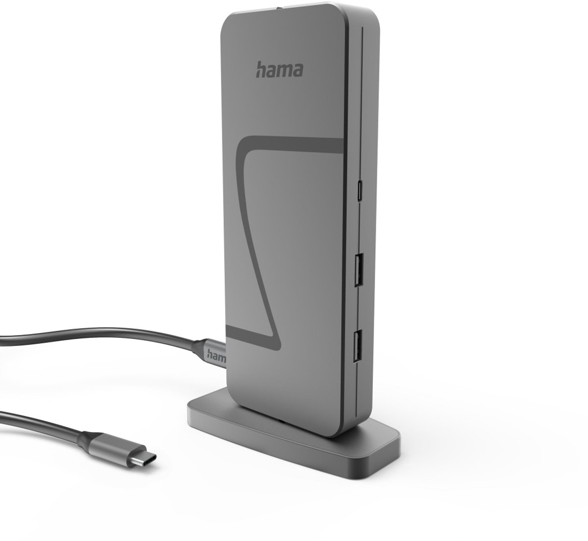 Hama connect2office speed usb c doc 7 orig - Hama Connect2Office Speed USB-C Dockingstation (grijs)