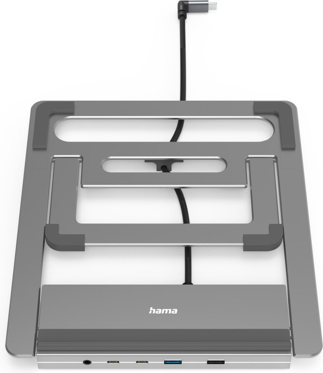 Hama connect2office stand laptopdoc 2 orig - Hama Connect2Office Stand USB-C Dockingstation (grijs)