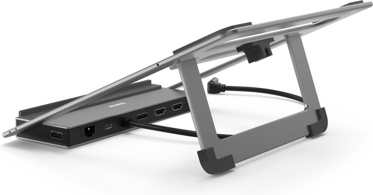 Hama connect2office stand laptopdoc 3 orig - Hama Connect2Office Stand USB-C Dockingstation (grijs)