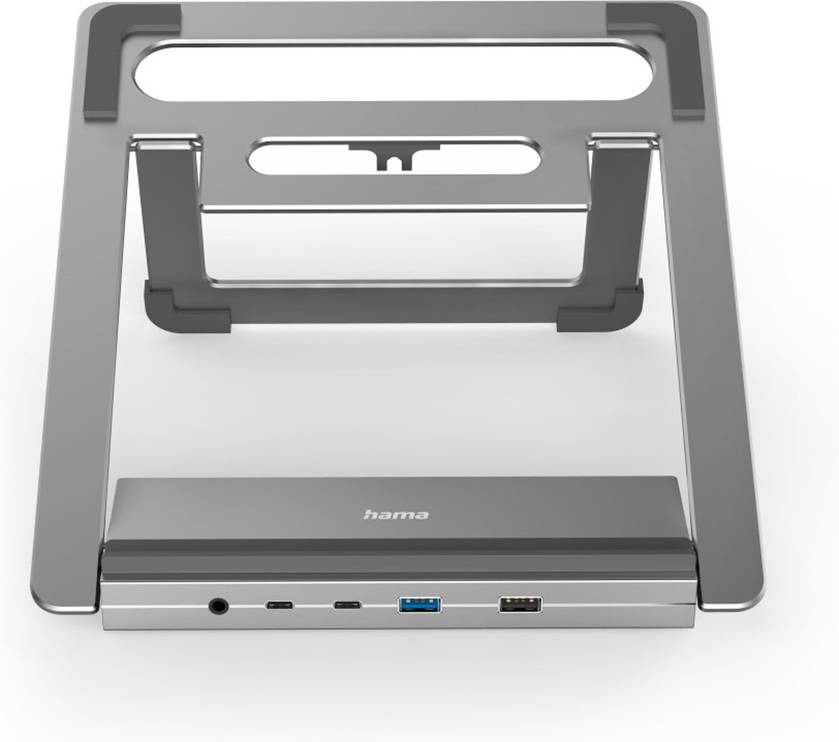Hama connect2office stand laptopdoc 4 orig - Hama Connect2Office Stand USB-C Dockingstation (grijs)