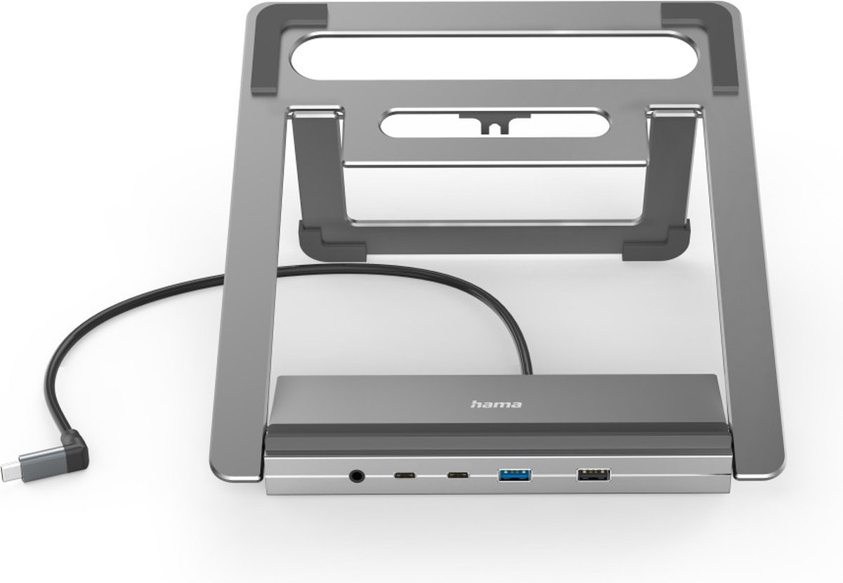 Hama connect2office stand laptopdoc 8 orig - Hama Connect2Office Stand USB-C Dockingstation (grijs)