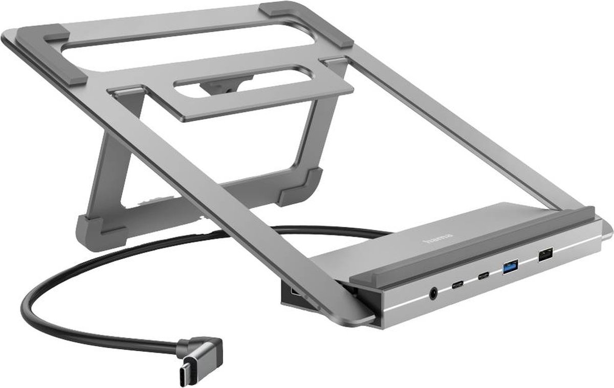 Hama connect2office stand laptopdoc 9 orig - Hama Connect2Office Stand USB-C Dockingstation (grijs)