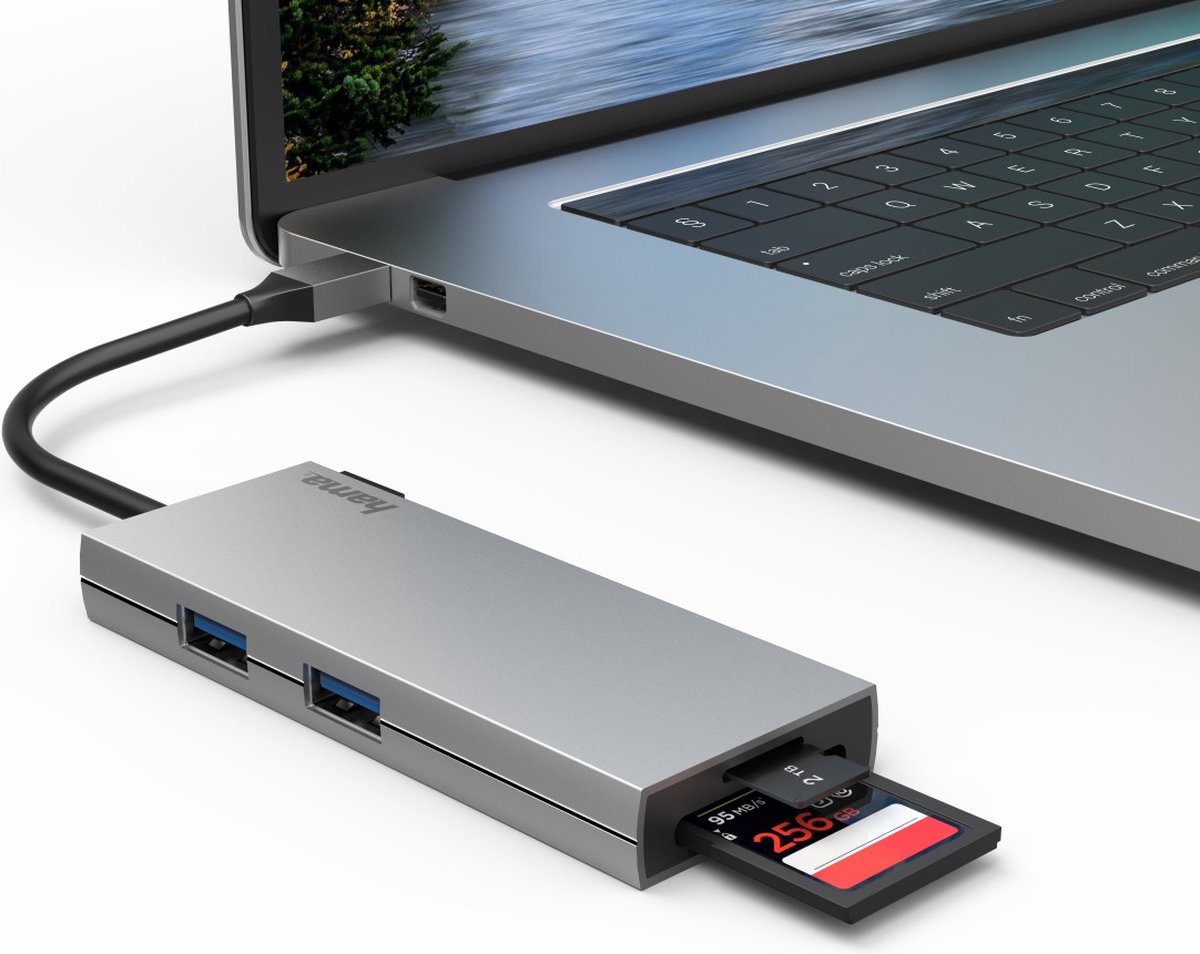 Hama usb c dockingstation geschikt 2 orig - Hama Dockingstation Geschikt Voor Merk USB-C USB-hub (grijs)