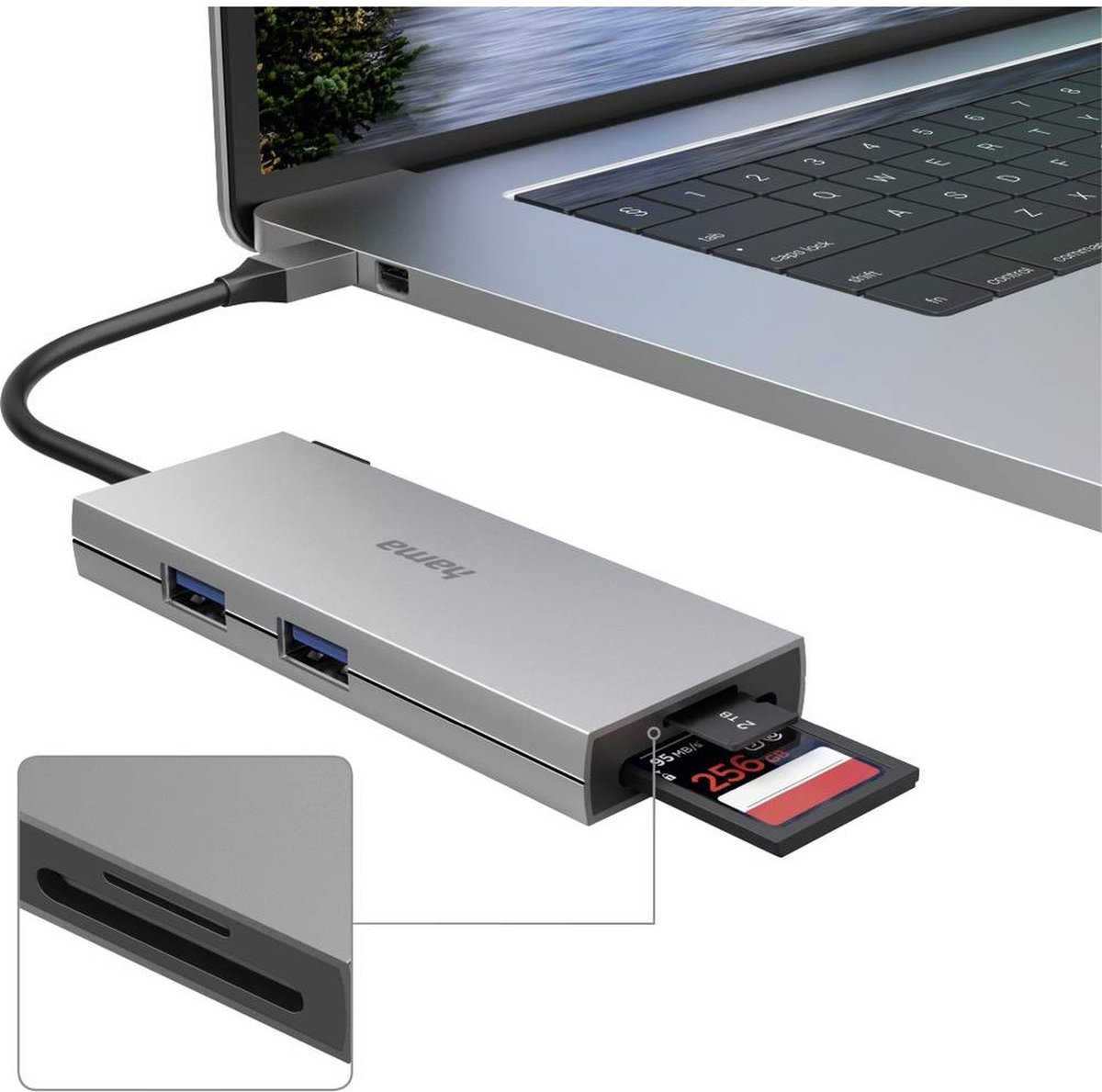 Hama usb c dockingstation geschikt 6 orig - Hama Dockingstation Geschikt Voor Merk USB-C USB-hub (grijs)