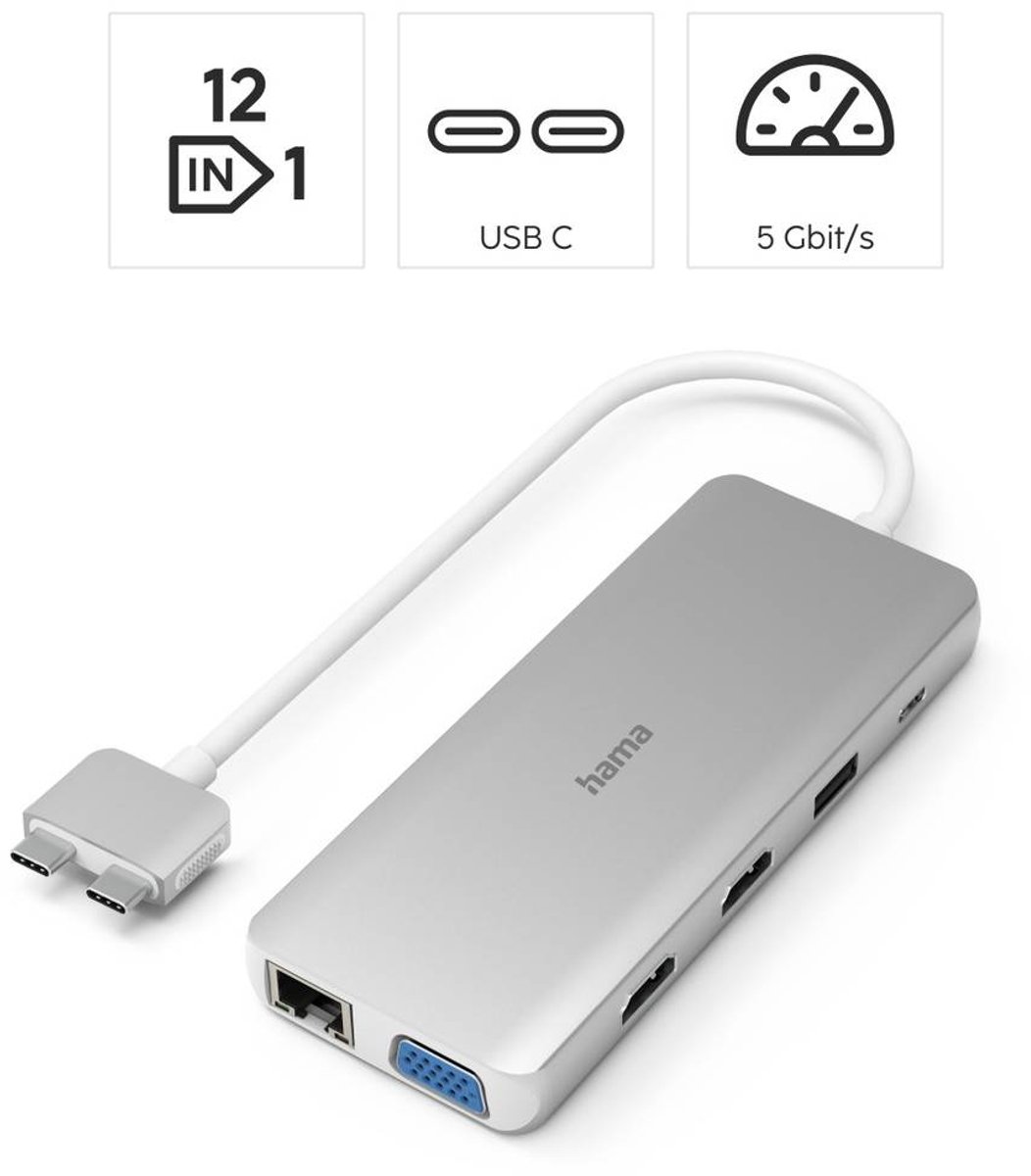 Hama usb c hub multiport voor apple 4 orig - Hama Hub Multiport Voor Apple Macbook Air USB-C Dockingstation (wit)