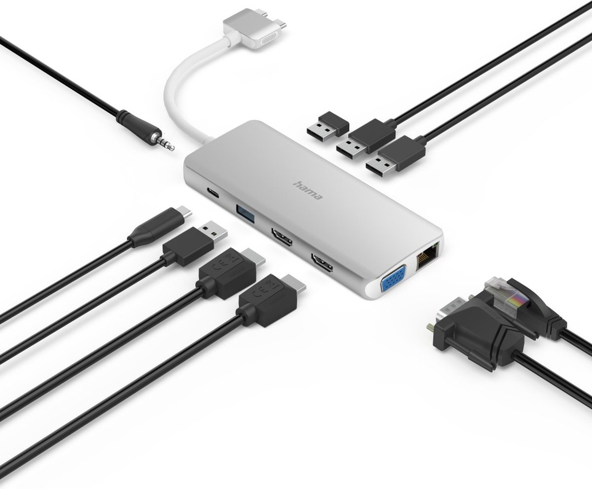 Hama usb c hub multiport voor apple 7 orig - Hama Hub Multiport Voor Apple Macbook Air USB-C Dockingstation (wit)