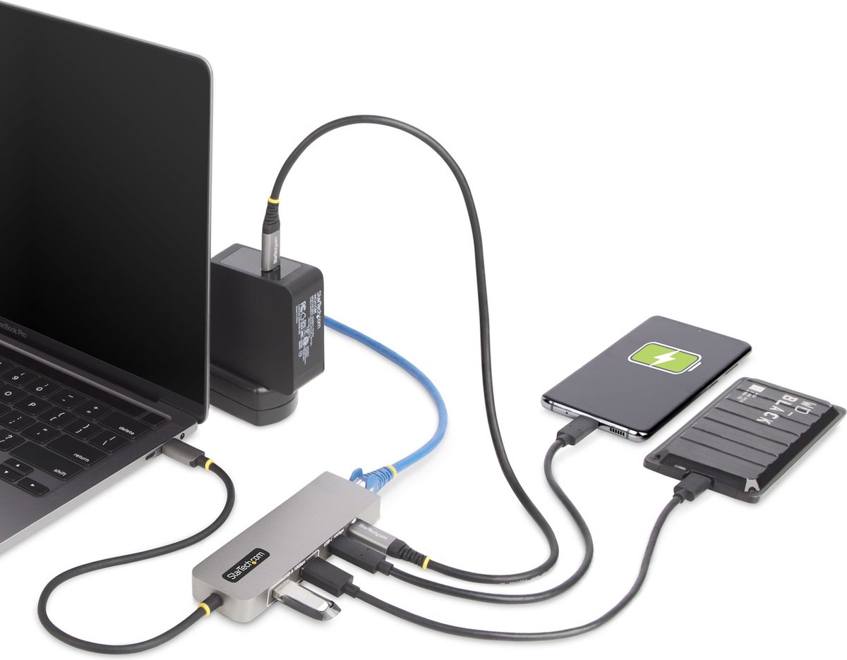 Hub usb c startech 10g2a1c25epd us 2 orig - StarTech.com 10G2A1C25Epd-USB-Hub USB-C USB-hub (grijs)