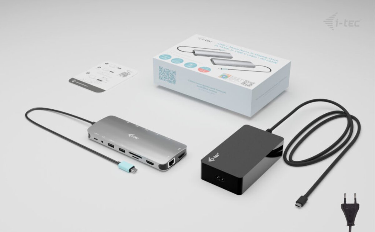 Hub usb i tec c31nanotripled140 gr 3 orig - i-tec C31Nanotripled140 USB-C Dockingstation (grijs)