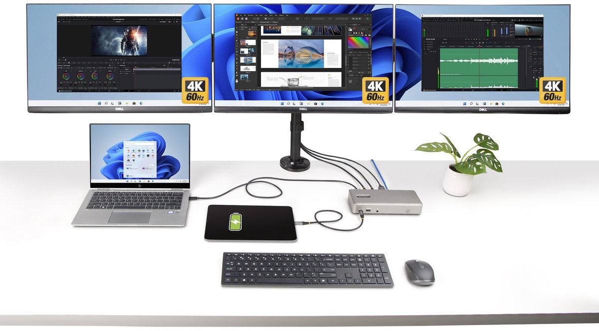 Hub usb startech 150ue usb4docktri 2 orig - StarTech.com 150Ue-Usb4Docktriple USB4 Dockingstation (grijs)