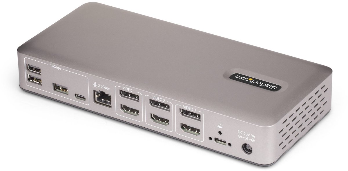 Hub usb startech 150ue usb4docktri 8 orig - StarTech.com 150Ue-Usb4Docktriple USB4 Dockingstation (grijs)