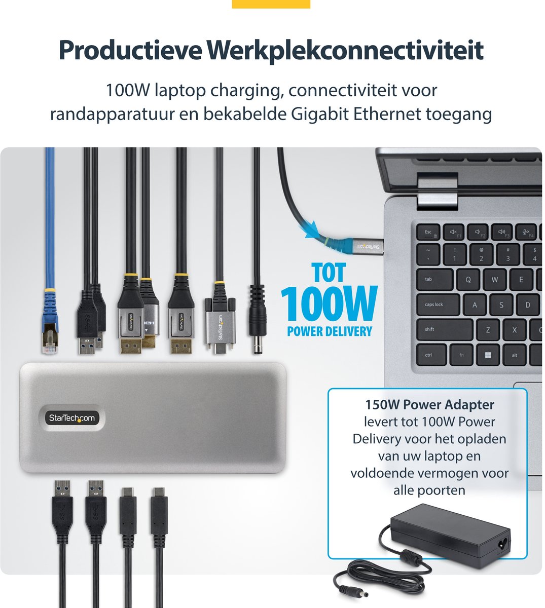 Hub usb startech 199ue usbc dock 7 orig - StarTech.com 199Ue-Usbc-Dock USB-C Dockingstation (zwart)