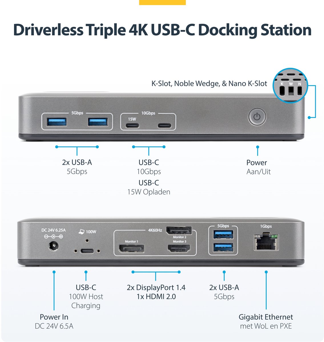 Hub usb startech 199ue usbc dock 8 orig - StarTech.com 199Ue-Usbc-Dock USB-C Dockingstation (zwart)