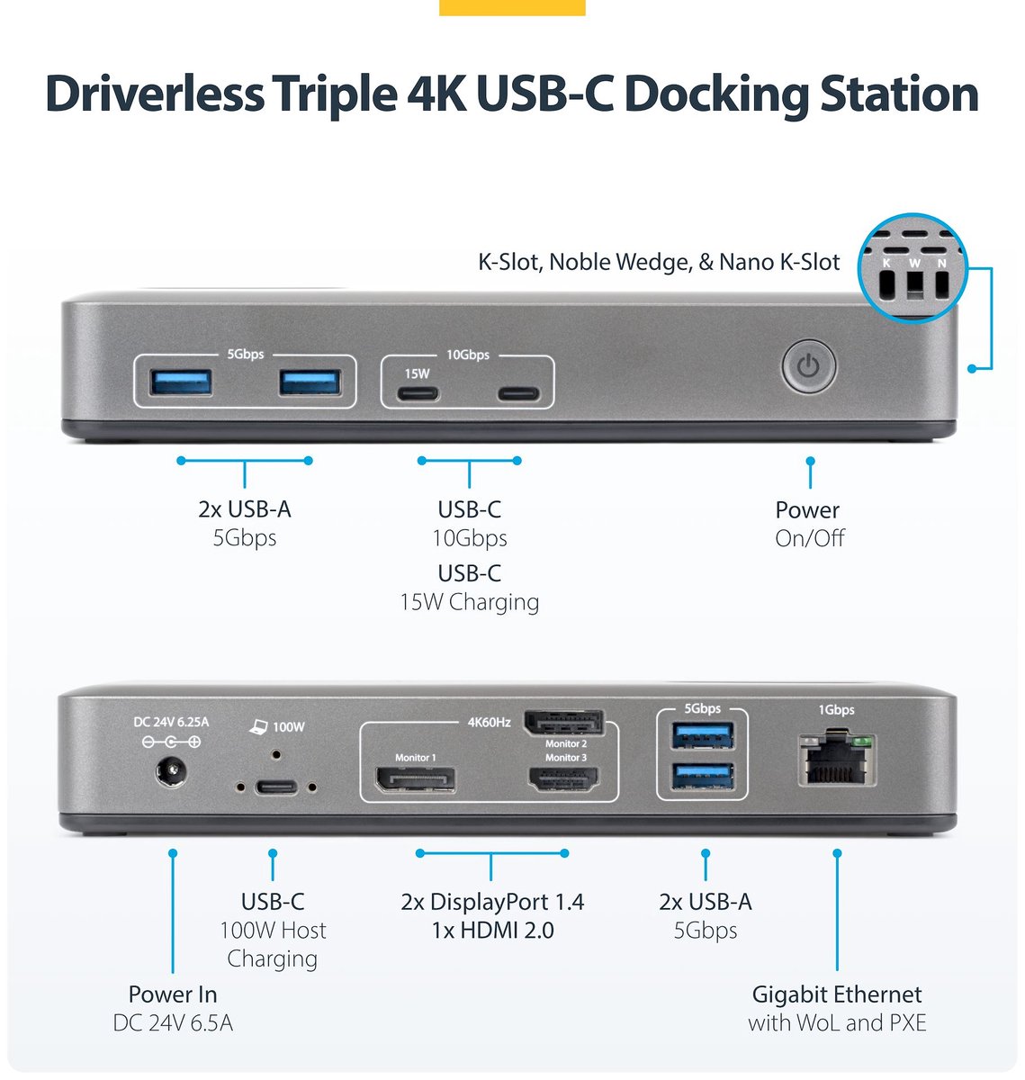 Hub usb startech 199ue usbc dock 9 orig - StarTech.com 199Ue-Usbc-Dock USB-C Dockingstation (zwart)