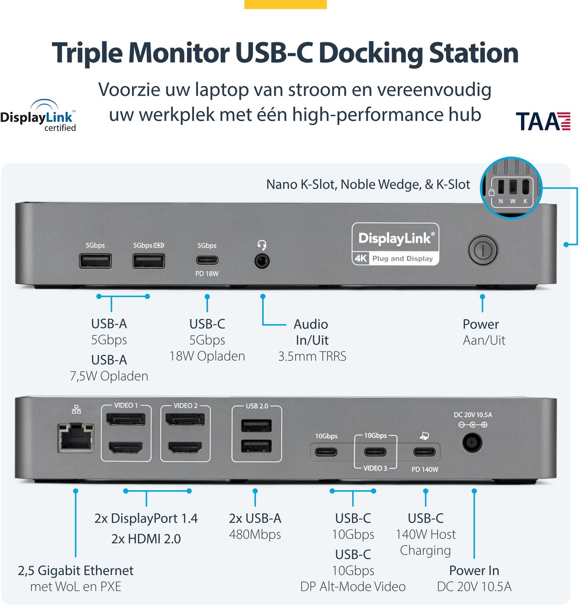 Hub usb startech dk30c2dpeprue gri 5 orig - StarTech.com Dk30C2Dpeprue USB-C Dockingstation (grijs)