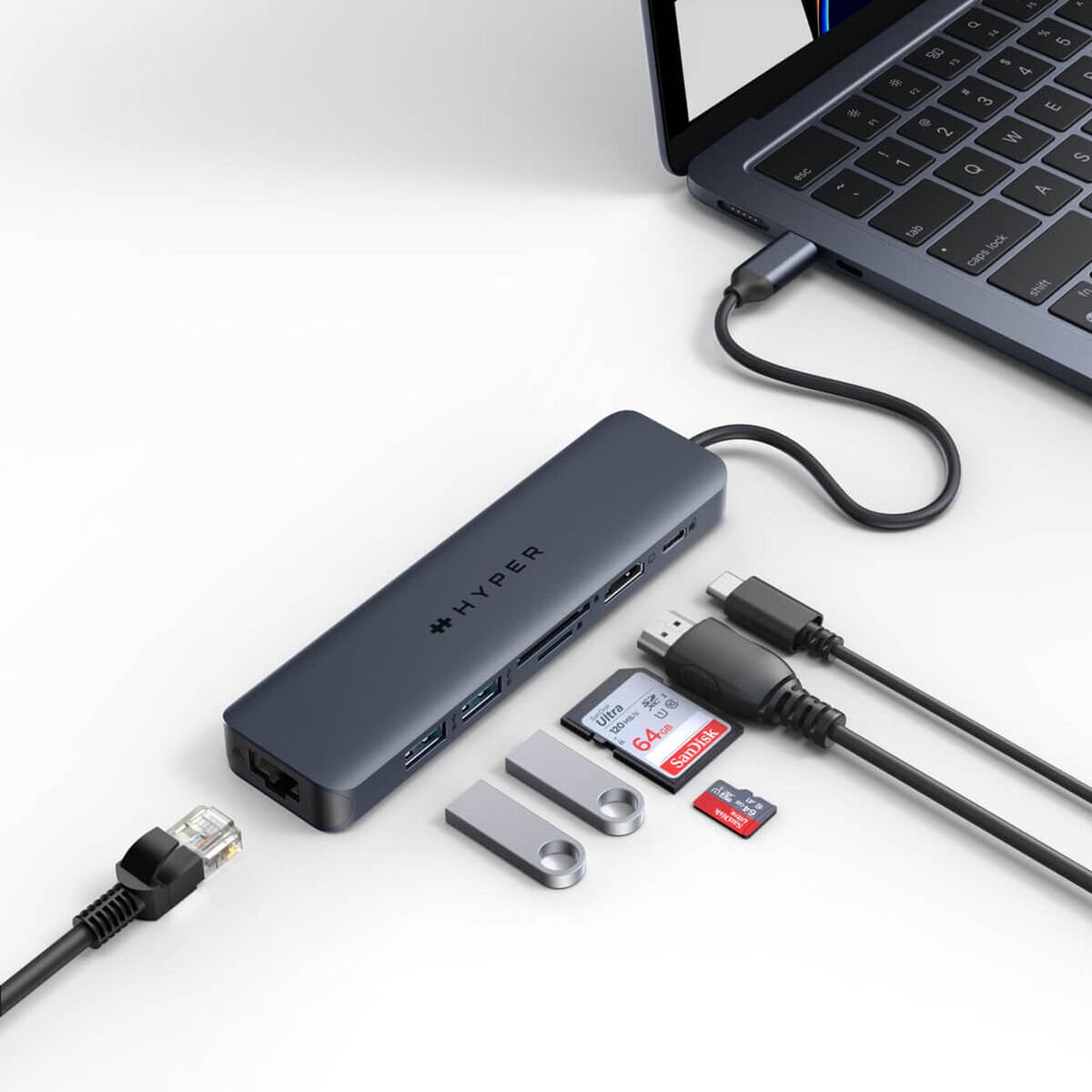 Hyper hd4003gl laptop dock poortrepl 5 orig - Hyper Hd4003Gl Laptop Dock USB-C USB-hub (blauw)