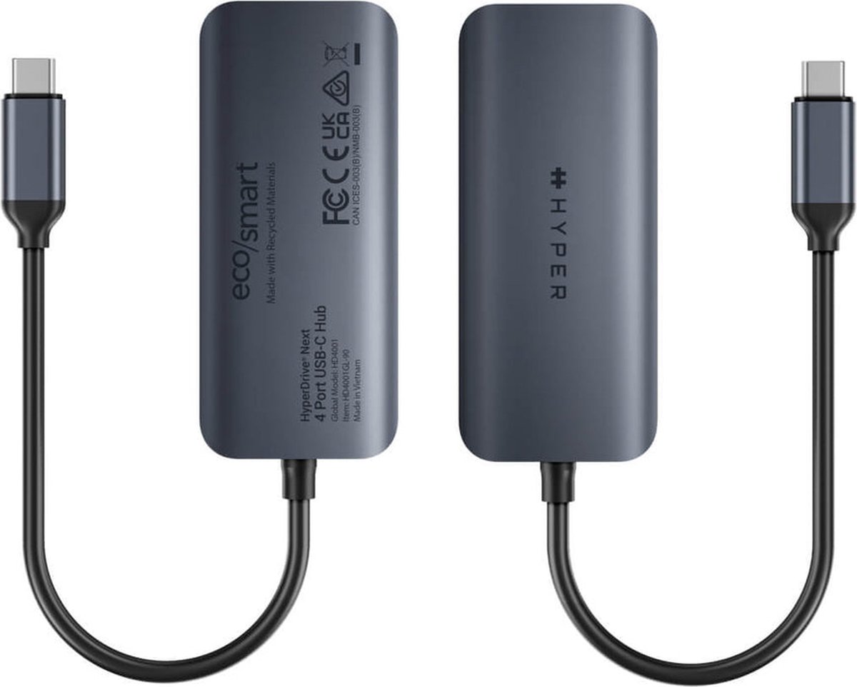 Hyper hyperdrive ecosmarttm gen 2 un 5 orig - Hyper Hyperdrive Gen.2 Universal 4-In-1 USB-C Dockingstation (grijs)