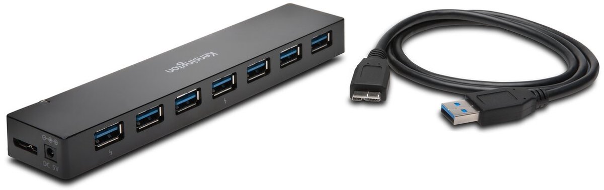 Kensington 7 poorten usb 3 0 hub 3 orig - Kensington 7 Poorten USB 3.0 Hub Voor Snel USB-A USB-hub (zwart)