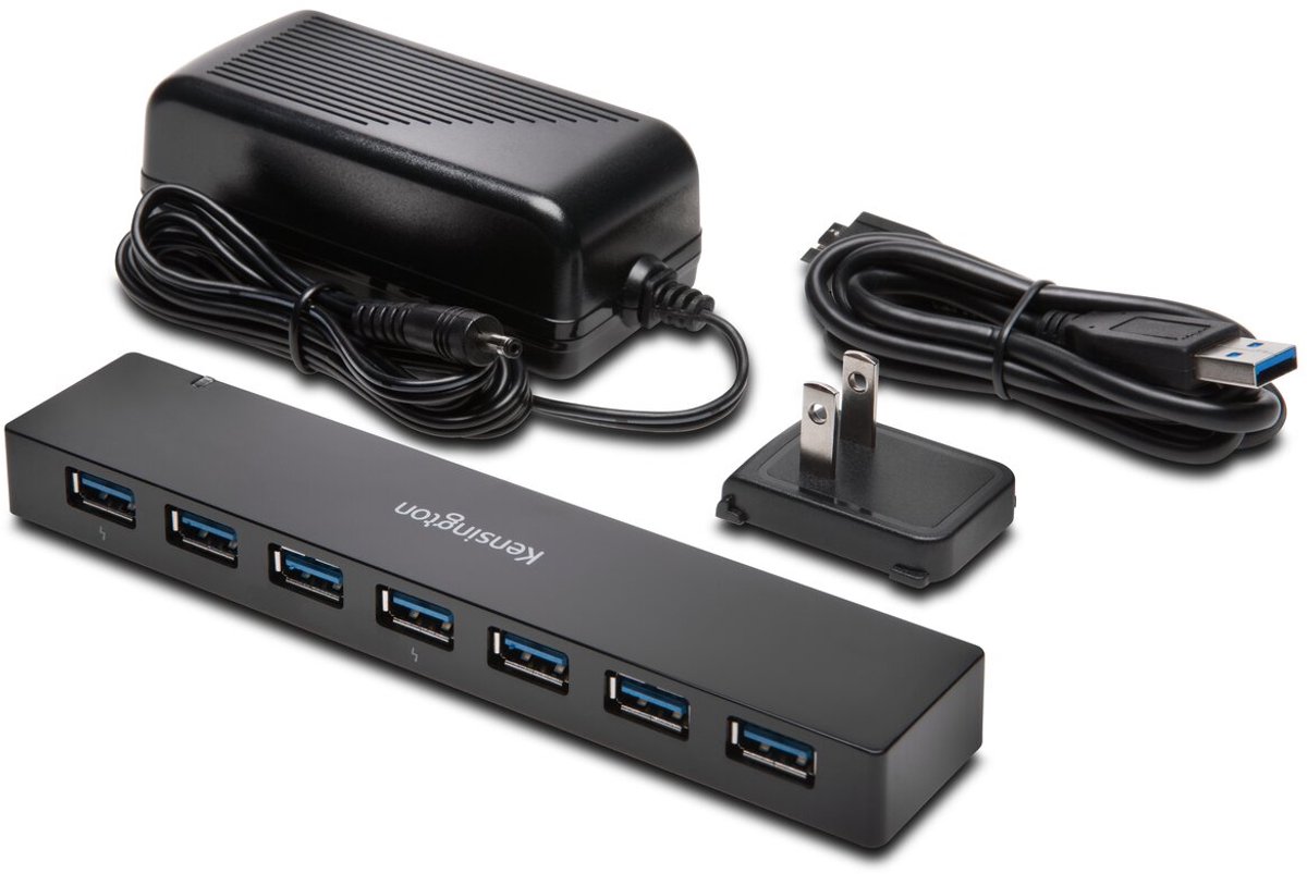 Kensington 7 poorten usb 3 0 hub 4 orig - Kensington 7 Poorten USB 3.0 Hub Voor Snel USB-A USB-hub (zwart)