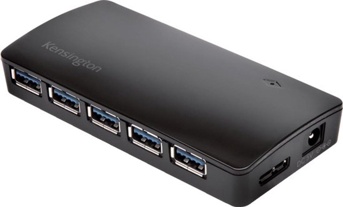 Kensington 7 poorten usb 3 0 hub 5 orig - Kensington 7 Poorten USB 3.0 Hub Voor Snel USB-A USB-hub (zwart)