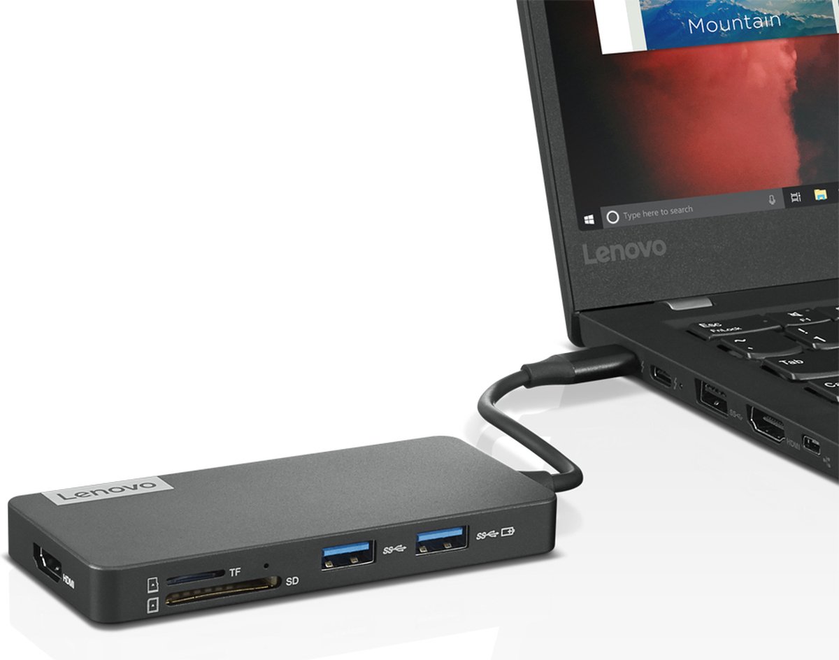 Lenovo gx90t77924 laptop dock poortre 3 orig - Lenovo Gx90T77924 Laptop Dock USB-C Poortreplicator (grijs)