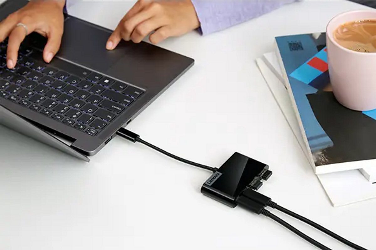Lenovo gx91l84354 interface hub usb 3 4 orig - Lenovo Gx91L84354 Interface Hub USB 3.2 Gen 1 USB-C USB-hub (zwart)