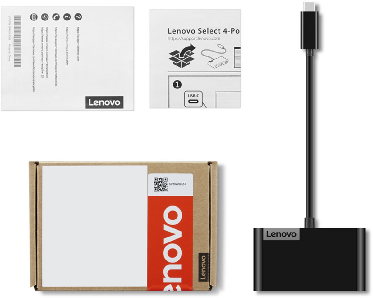 Lenovo gx91l84354 interface hub usb 3 9 orig - Lenovo Gx91L84354 Interface Hub USB 3.2 Gen 1 USB-C USB-hub (zwart)