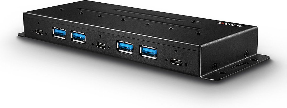 Lindy 43275 usb hub 7 poorten usb 7 orig - LINDY 43275 USB-A USB-hub (zwart)