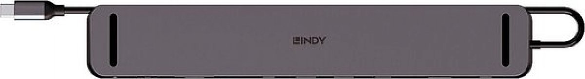 Lindy 43392 laptop dock poortreplica 4 orig - Lindy 43392 Laptop Dock USB-C Dockingstation (grijs)