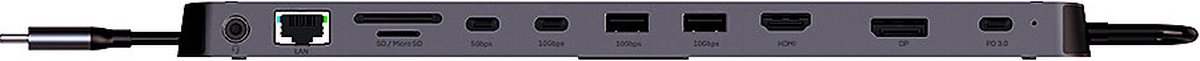 Lindy 43392 laptop dock poortreplica 5 orig - Lindy 43392 Laptop Dock USB-C Dockingstation (grijs)