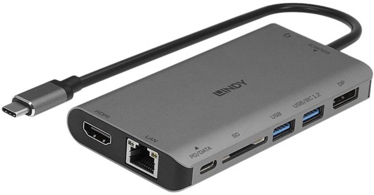 Lindy usb c dockingstation geschikt 10 orig - Lindy 43323 USB-C Dockingstation (grijs)
