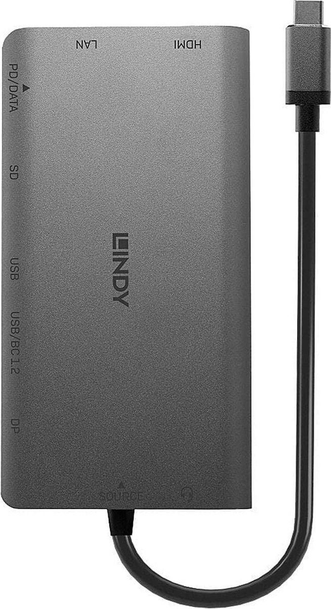 Lindy usb c dockingstation geschikt 3 orig - Lindy 43323 USB-C Dockingstation (grijs)