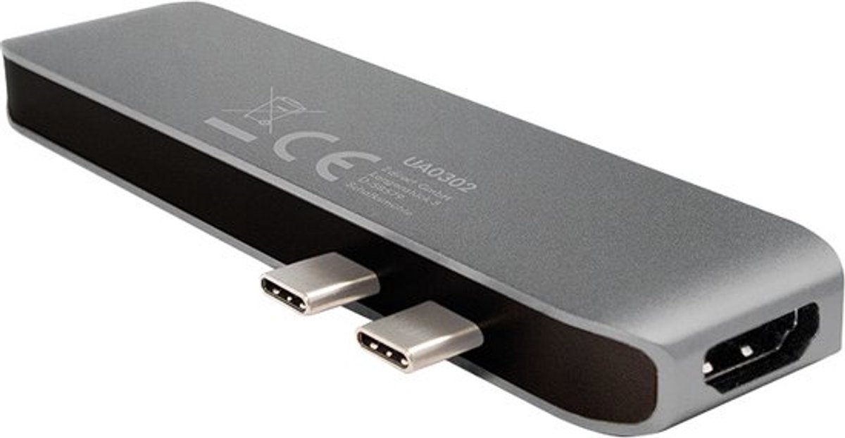 Logilink ua0302 usb c dockingstation ge 10 orig - LogiLink Ua0302 USB-C Dockingstation (zilver)