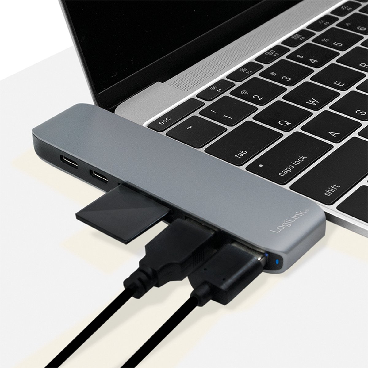 Logilink ua0302 usb c dockingstation ge 2 orig - LogiLink Ua0302 USB-C Dockingstation (zilver)