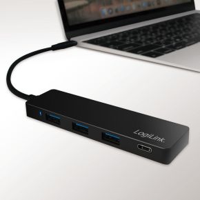 Logilink ua0311 usb 3 0 3 1 3 orig - Logilink UA0311 USB-C USB-hub (zwart)