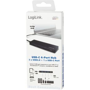 Logilink ua0311 usb 3 0 3 1 4 orig - Logilink UA0311 USB-C USB-hub (zwart)