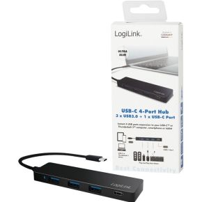 Logilink ua0311 usb 3 0 3 1 5 orig - Logilink UA0311 USB-C USB-hub (zwart)