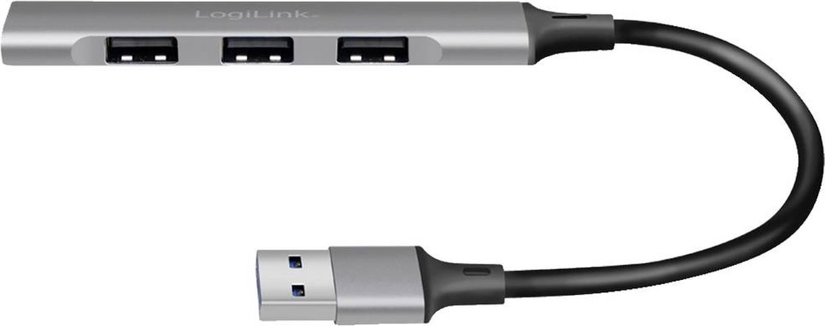 Logilink ua0391 usb 3 0 hub aluminium 6 orig - LogiLink Ua0391 USB 3.0-Hub Aluminium-Grijs USB-A USB-hub