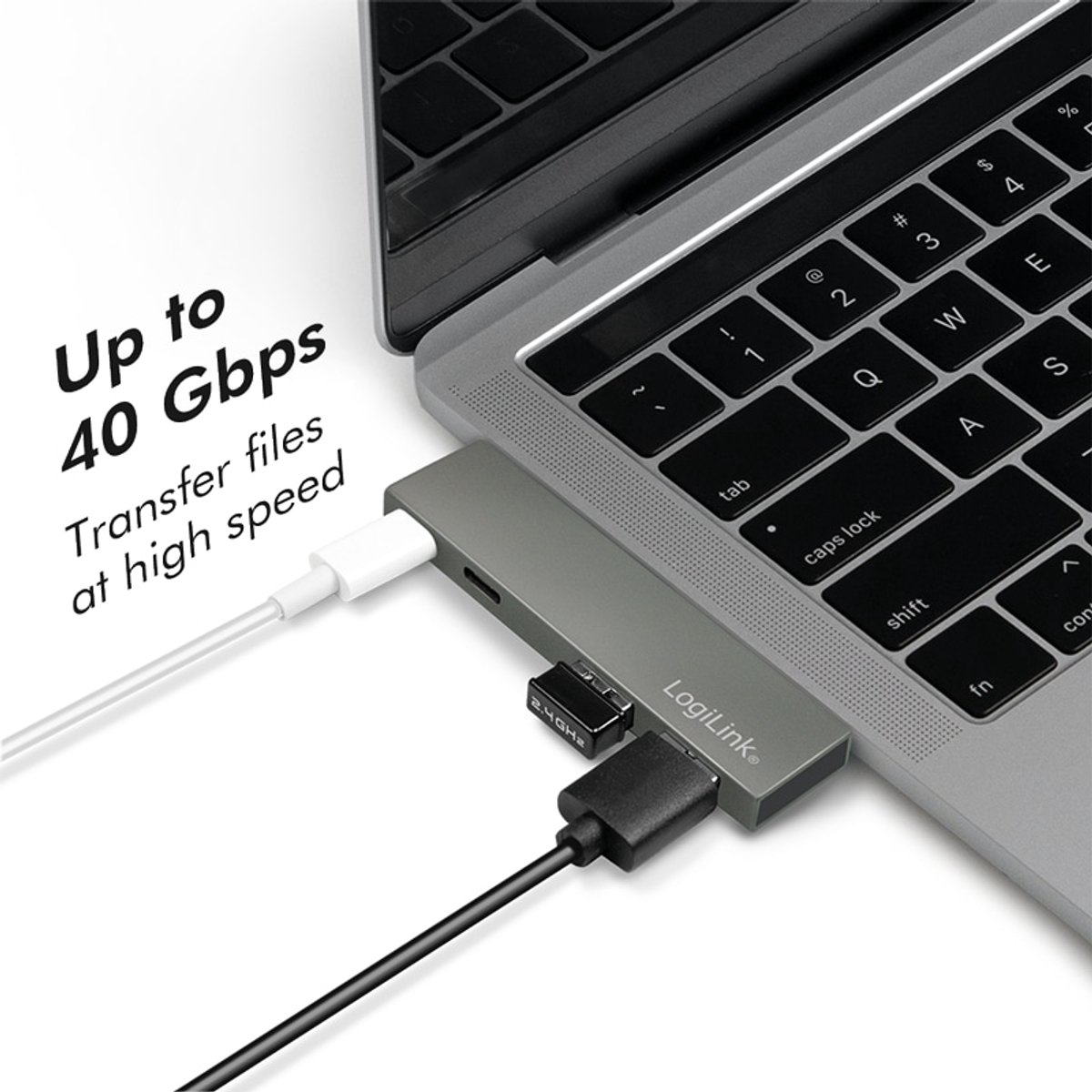 Logilink ua0399 usb c dockingstation ge 7 orig - LogiLink Ua0399 Dockingstation Geschikt Voor USB-C USB-hub (zilver)