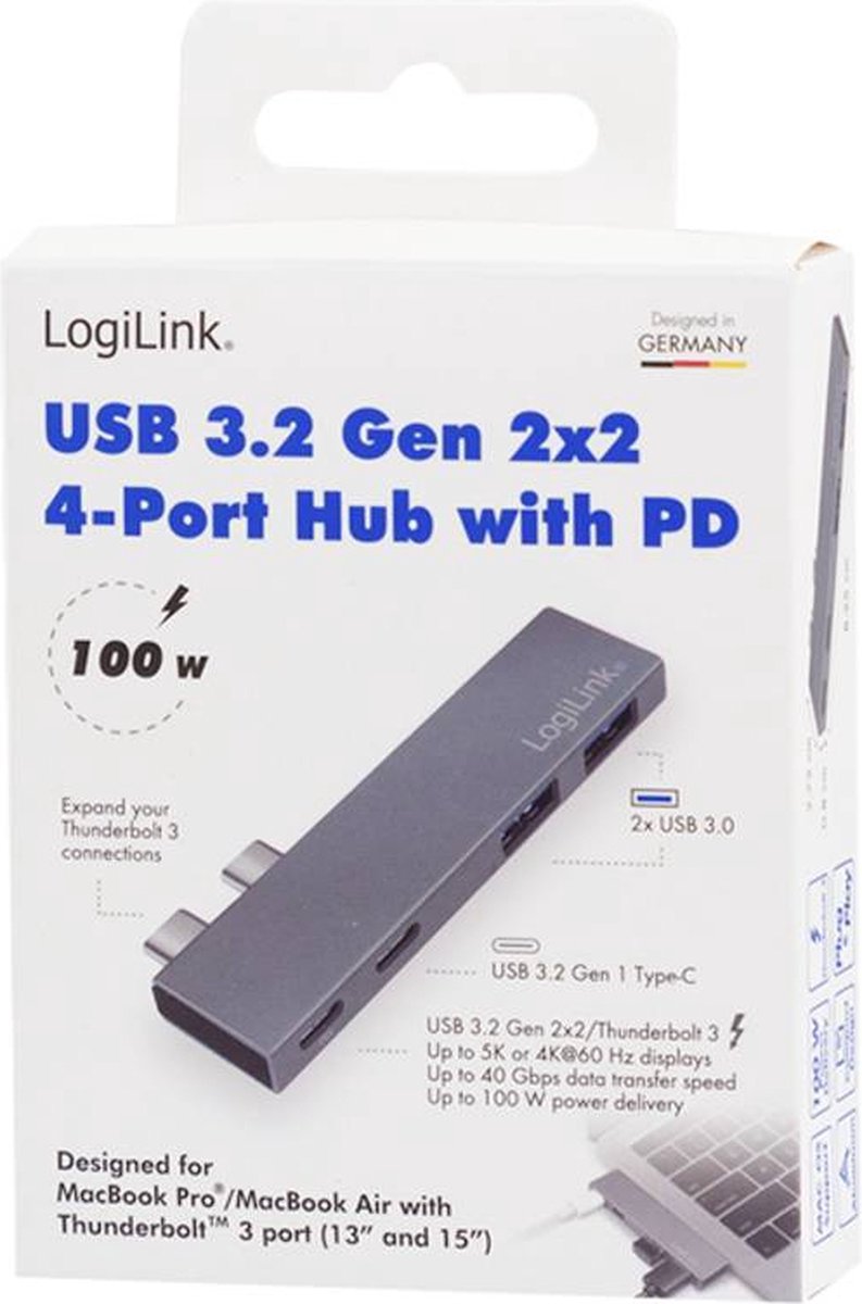 Logilink ua0399 usb c dockingstation ge 9 orig - LogiLink Ua0399 Dockingstation Geschikt Voor USB-C USB-hub (zilver)