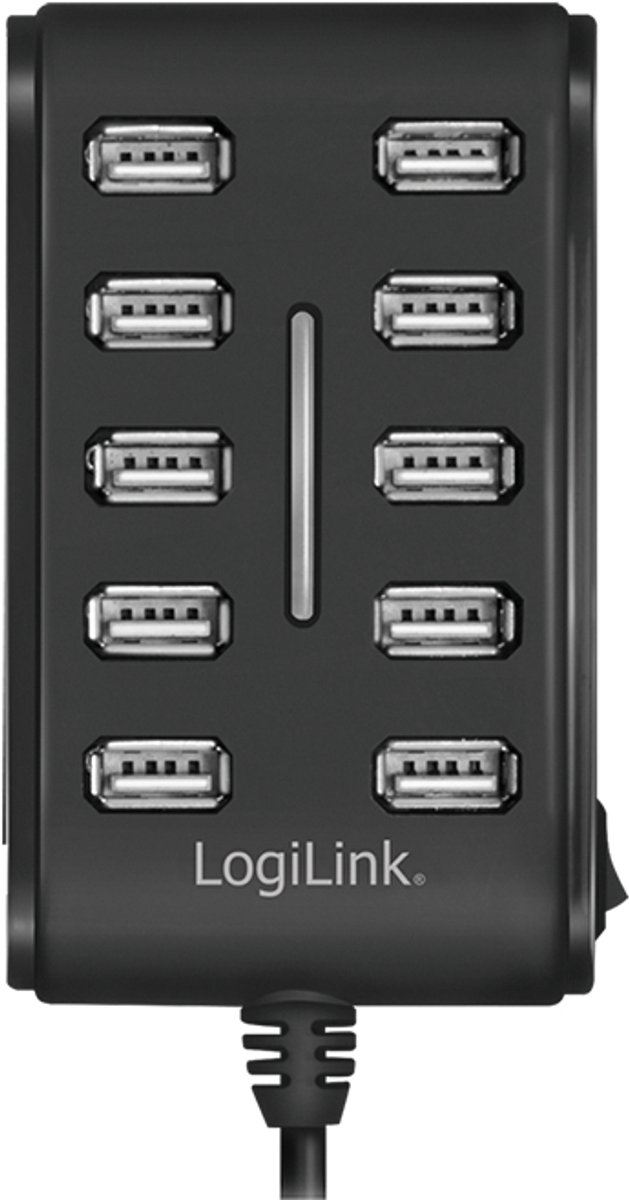 Logilink usb2 0 10 port usb2 hub 5 orig - LogiLink Usb2.0 10-Port Usb2 Hub USB-A USB-hub (zwart)