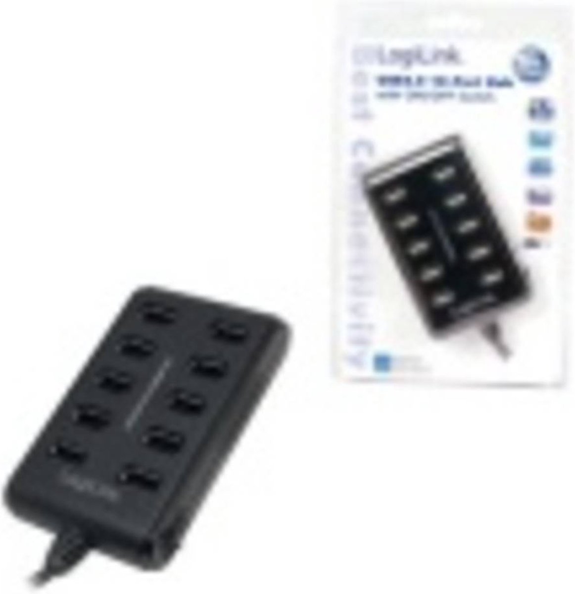 Logilink usb2 0 10 port usb2 hub 6 orig - LogiLink Usb2.0 10-Port Usb2 Hub USB-A USB-hub (zwart)