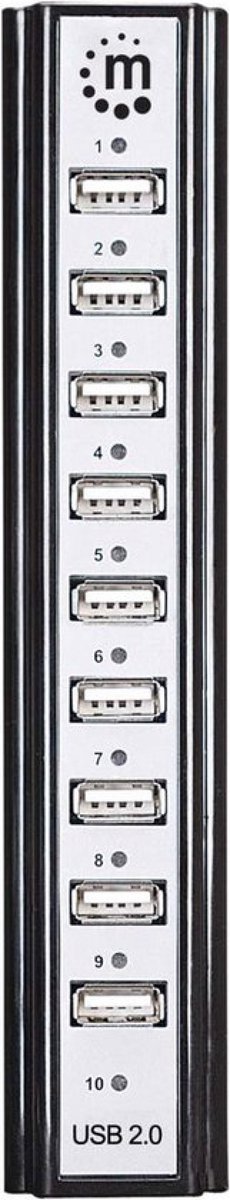 Manhattan usb 2 0 hub 10 poorten 3 orig - Manhattan USB 2.0-Hub 10 Poorten USB-A USB-hub (zwart)